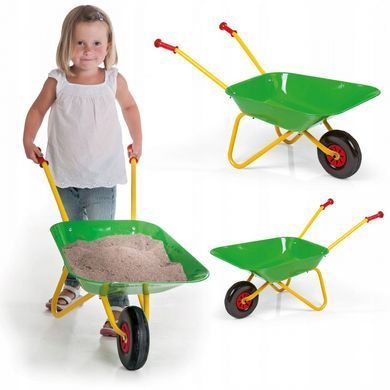 Детская металлическая тачка Rolly Toys metal Wheelbarrow green 271900 зеленая
