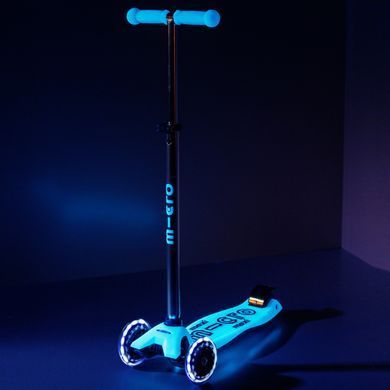 Детский трехколесный самокат Maxi Deluxe Glow LED Micro MMD366 от 5 до 12 лет