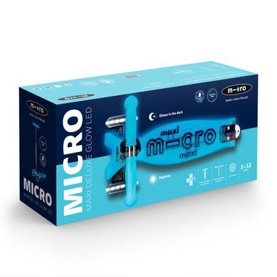 Дитячий триколісний самокат Maxi Deluxe Glow LED Micro MMD366 від 5 до 12 років