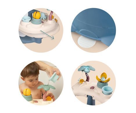 Стільчик для купання 2 в 1 з ігровою панеллю Baby Bath Time Little Smoby 7600140408 від 6 місяців