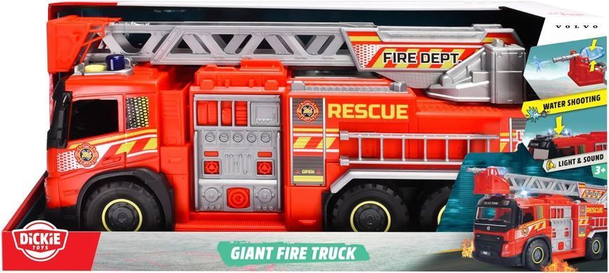 Гігантська пожежна машина (57 см) Volvo FMX Giant Fire Truck Dickie Toys 3719031 звук, світло, водомет
