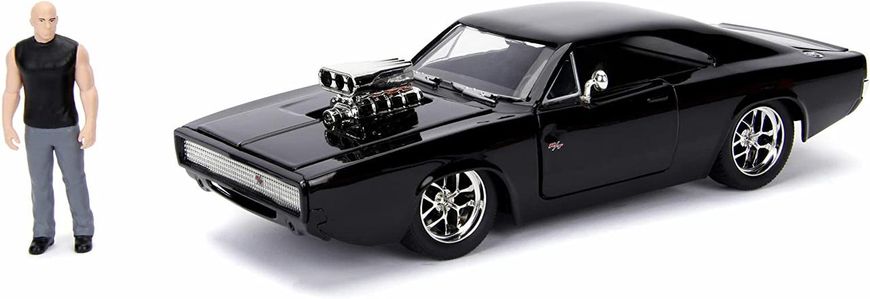 Металева машинка Dom's 1970 Dodge Charger R/T 1:24 з фігуркою Домініка Торетто Jada Toys 253205000